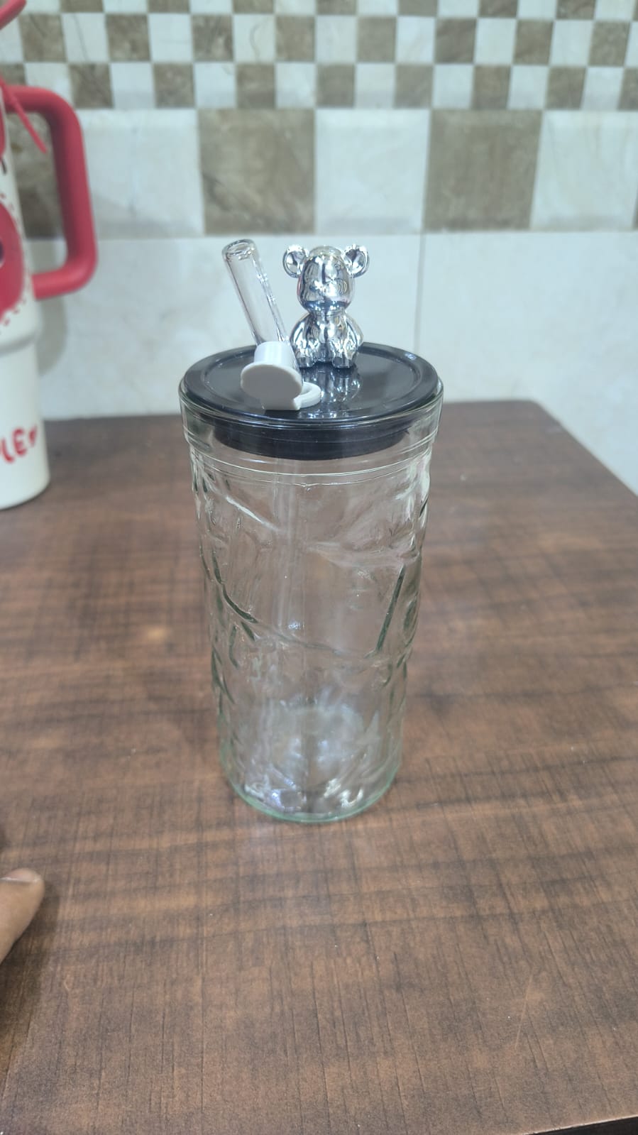 Silver Bear Glass Tumbler