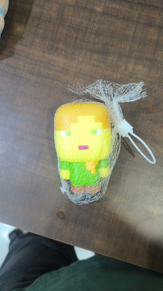 Yellow Pixel Character Mini Toy